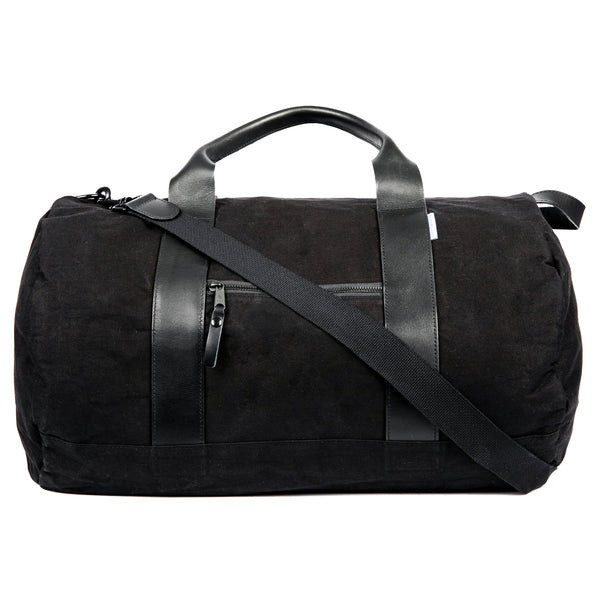 Voyager Waxed Weekender Bag - Jet Black